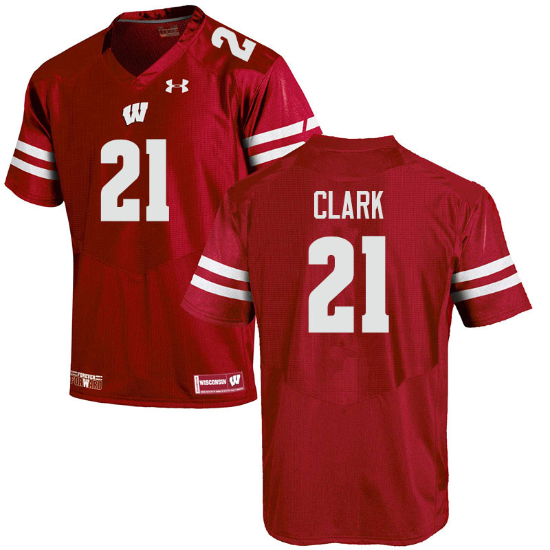 Men #21 Justin Clark Wisconsin Badgers College Football Jerseys Sale-Red - Click Image to Close